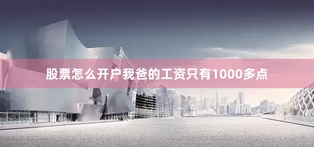 股票怎么开户我爸的工资只有1000多点